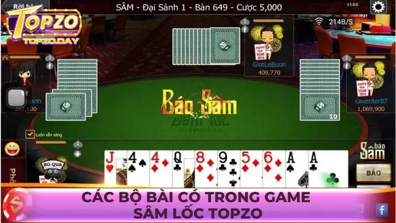 Tổng hợp các bộ bài có trong game Sâm Lốc Topzo