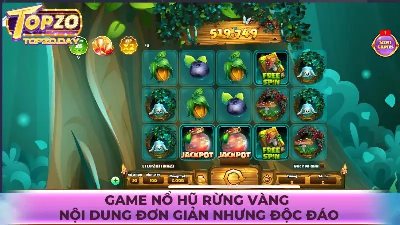 Game Nổ hũ Rừng Vàng với nội dung đơn giản nhưng độc đáo