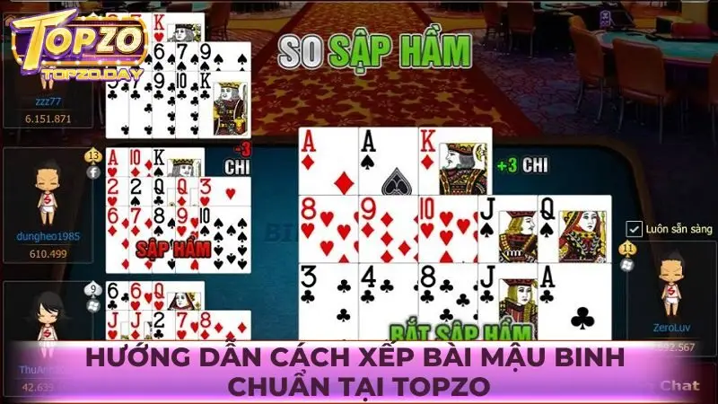 Mậu Binh: Đánh bài kiếm lời không giới hạn tại Topzo 5 Hướng dẫn cách xếp bài Mậu Binh chuẩn tại Topzo