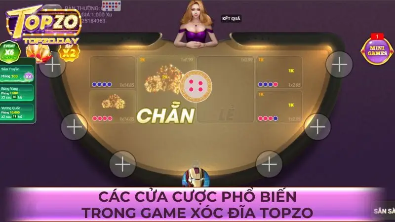 Tìm hiểu về các cửa cược phổ biến trong game cá cược Xóc Đĩa Topzo